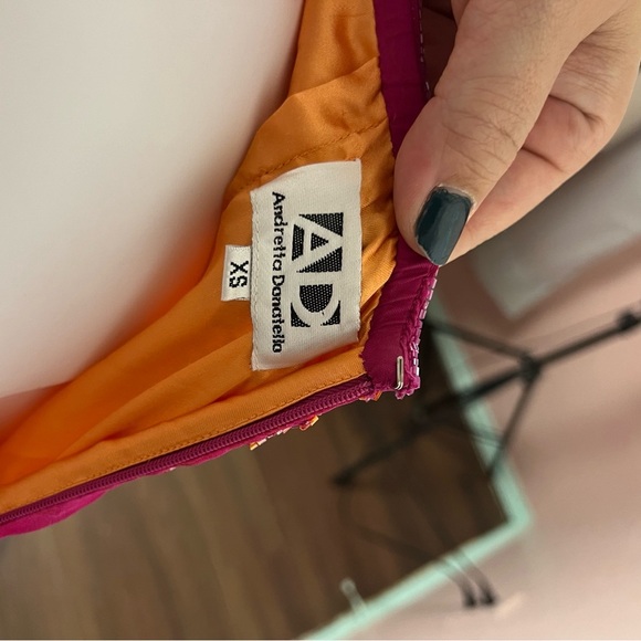 Vintage Andretta Donatello 100% Silk Beaded Slip Gown XS Halter Formal Evening - Picture 15 of 16